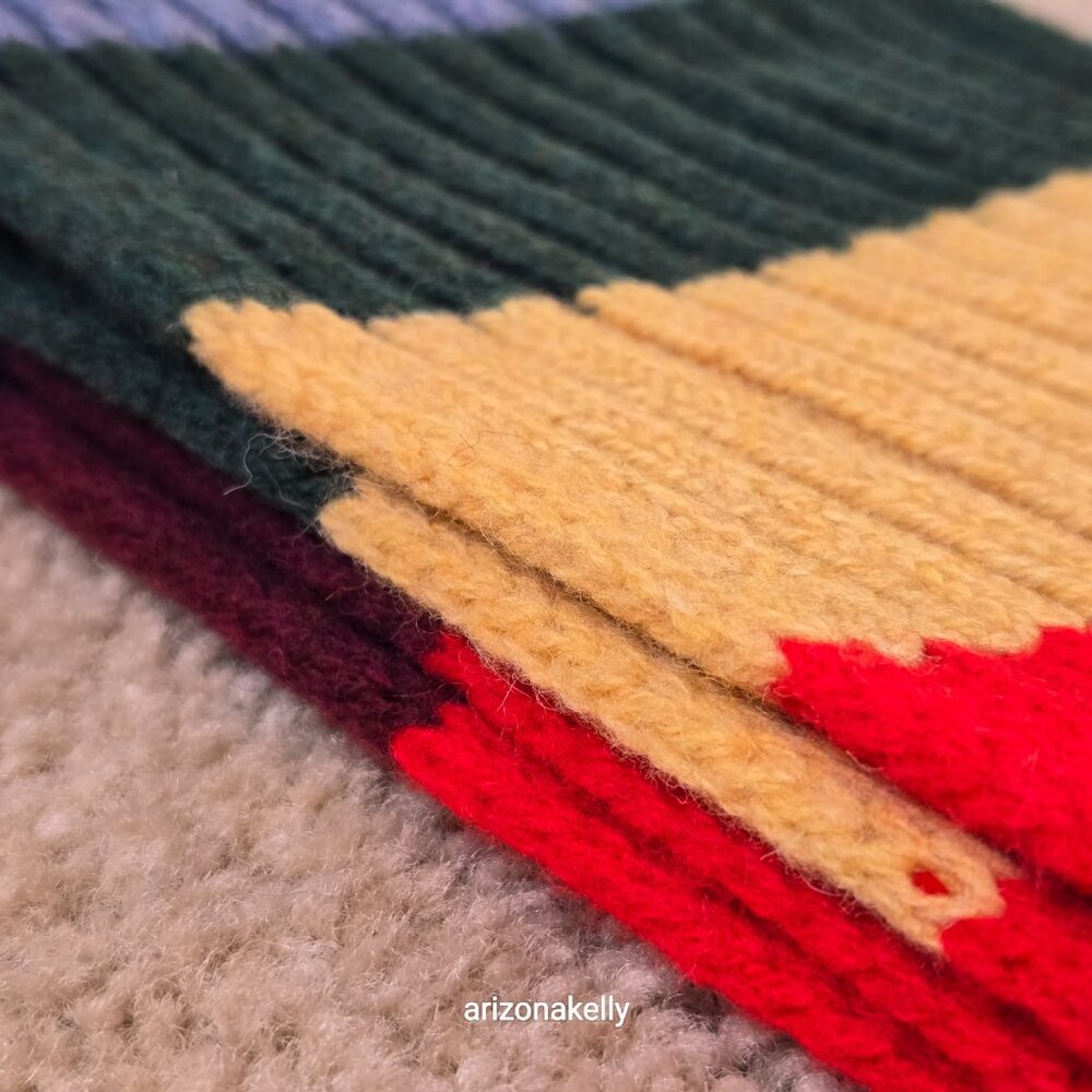 NWT Benetton Wool Stripe Colorblock Scarf Colorful - Picture 10 of 11